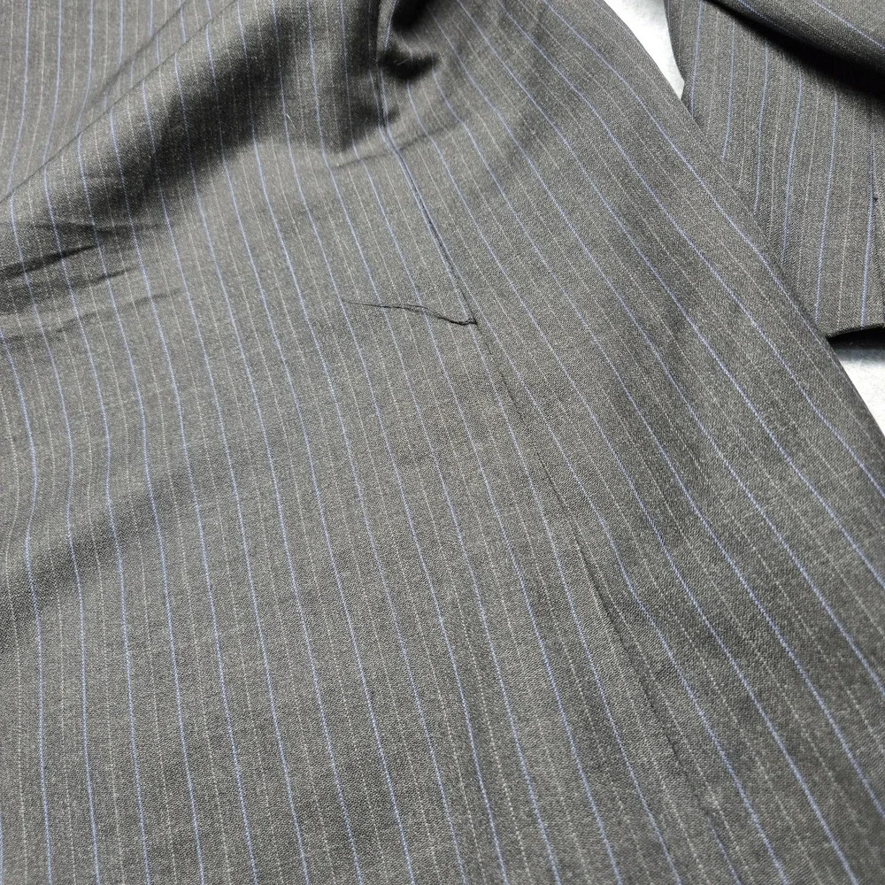 Chaps Ralph Lauren Blazer‎ Mens Large Gray Pinstripe 2 Button Sport Coat